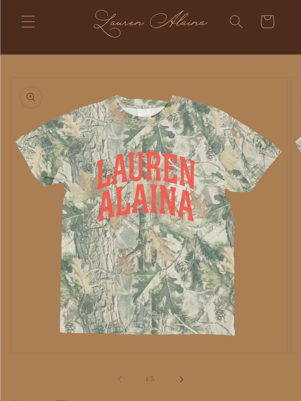 Lauren Alaina country singer heavyweight camo shirt
